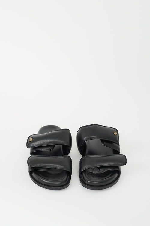 Anine Bing Black Padded Leather Sid Sandal