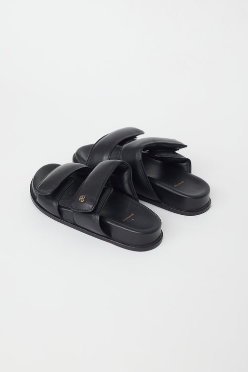 Anine Bing Black Padded Leather Slide