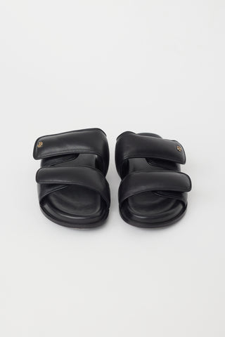 Anine Bing Black Padded Leather Slide