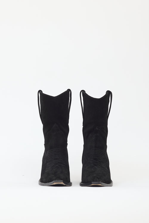 Anine Bing Black Suede Mid Tania Boot