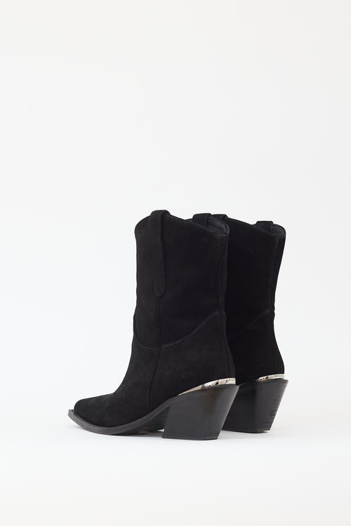 Anine Bing Black Suede Mid Tania Boot