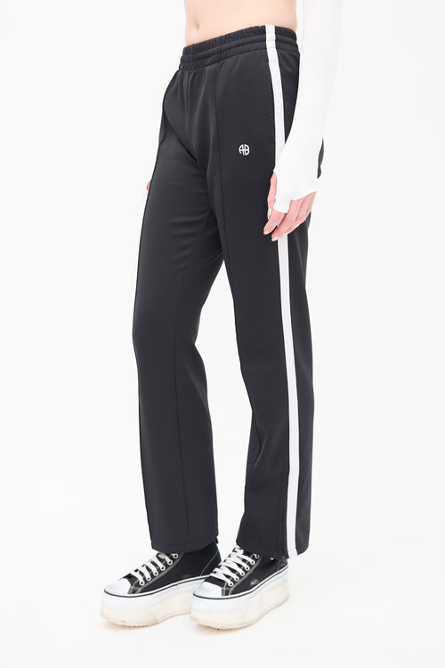 Anine Bing Black Stripe Kameron Pant