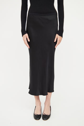 Anine Bing Black Silk Maxi Skirt