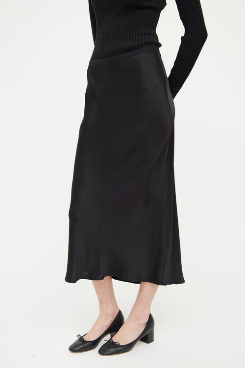 Anine Bing Black Silk Maxi Skirt