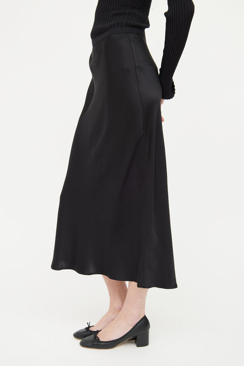 Anine Bing Black Silk Maxi Skirt