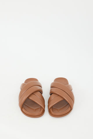 Anine Bing Brown Leather Lizzie Slide