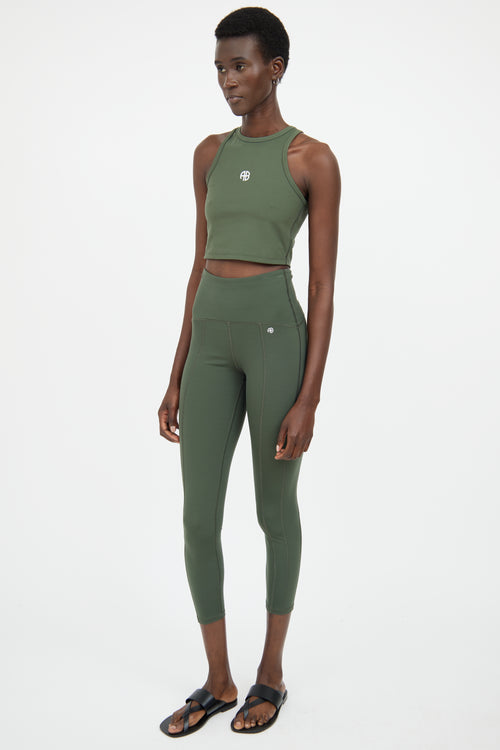 Anine Bing Green Sports Bra 
Legging Set