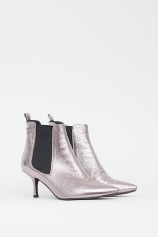 Anine Bing Pink Metallic Heeled Chelsea Boot