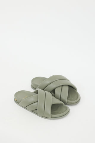 Anine Bing Sage Green Leather Lizzie Slide