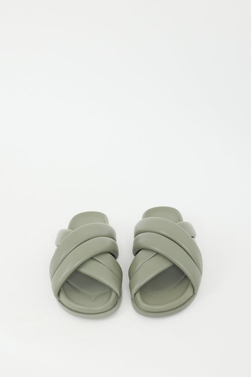 Anine Bing Sage Green Leather Lizzie Slide