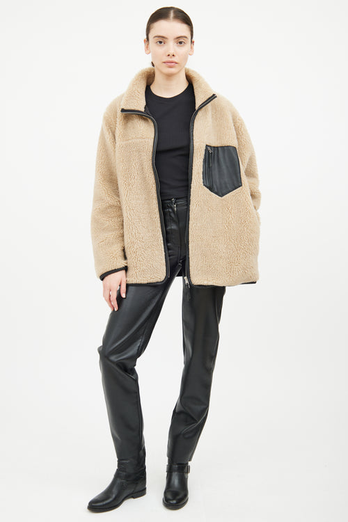 Anine Bing Tan 
Black Sherpa Ryder Jacket