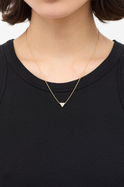 Anita Ko Gold 
Diamond Small Triangle Pendant Necklace