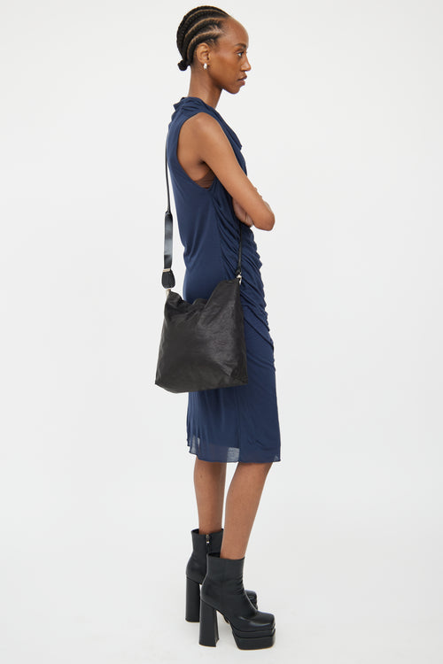 Ann Demeulemeester Black Soft Leather Two Strap Tote Bag