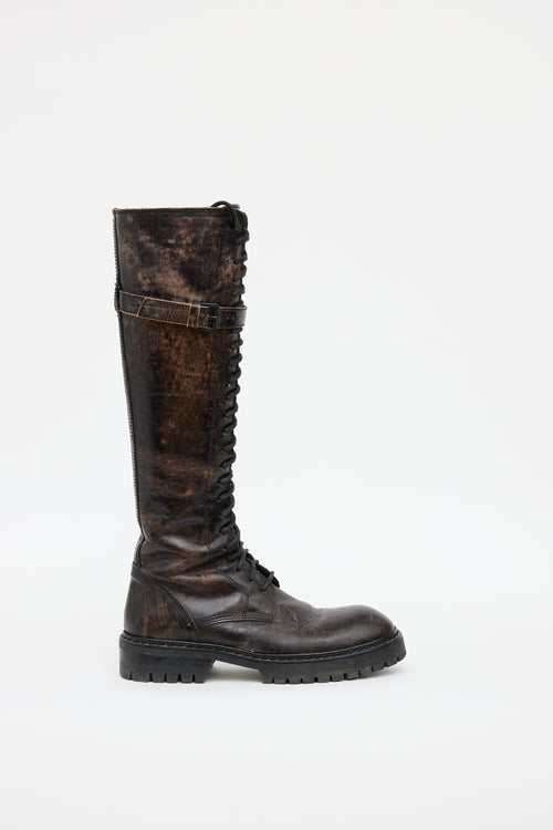 Ann Demeulemeester Brown Danny Combat Boot