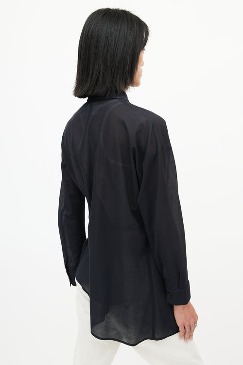 Ann Demeulemeester Black Asymmetrical Tie Shirt