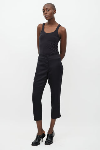 Ann Demeulemeester Black Cropped Scalloped Trouser