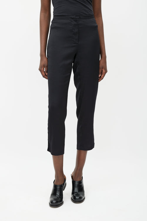 Ann Demeulemeester Black Cropped Scalloped Trouser