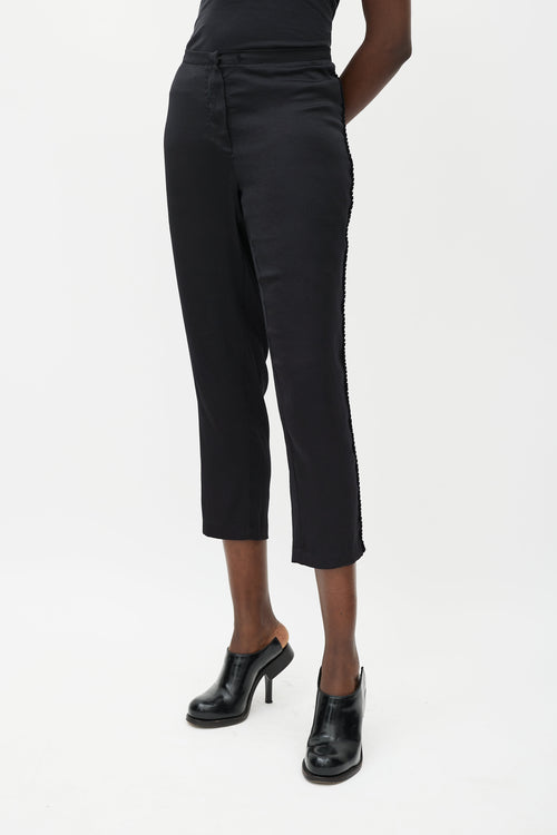 Ann Demeulemeester Black Cropped Scalloped Trouser