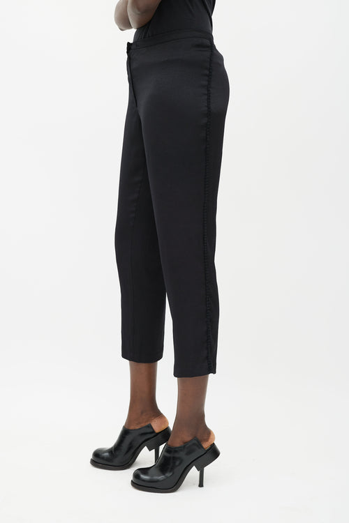 Ann Demeulemeester Black Cropped Scalloped Trouser