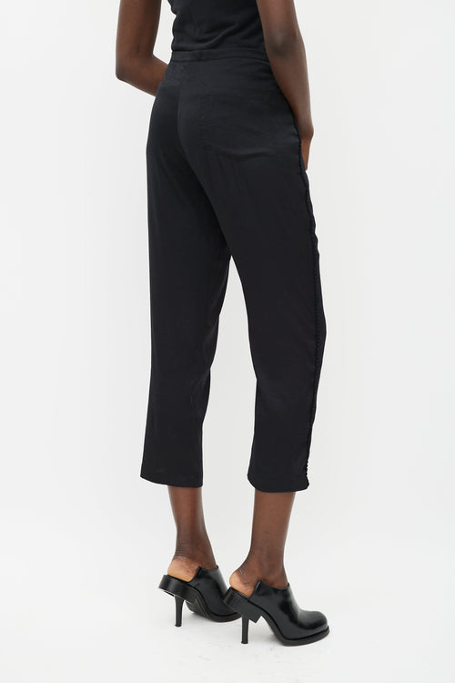 Ann Demeulemeester Black Cropped Scalloped Trouser