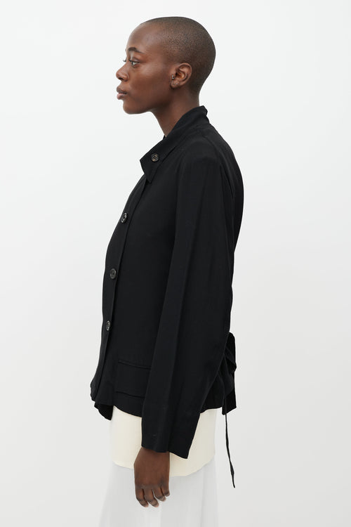 Ann Demeulemeester Black Double Breasted Belted Jacket