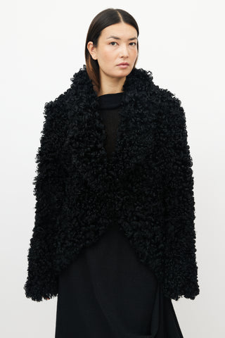 Ann Demeulemeester Black Lamb Shearling Jacket