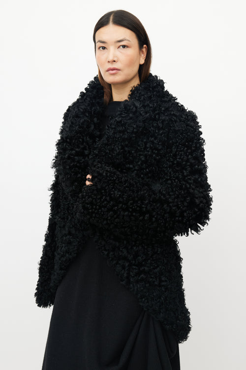 Ann Demeulemeester Black Lamb Shearling Jacket