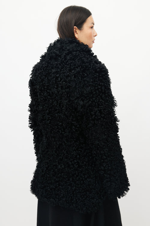 Ann Demeulemeester Black Lamb Shearling Jacket