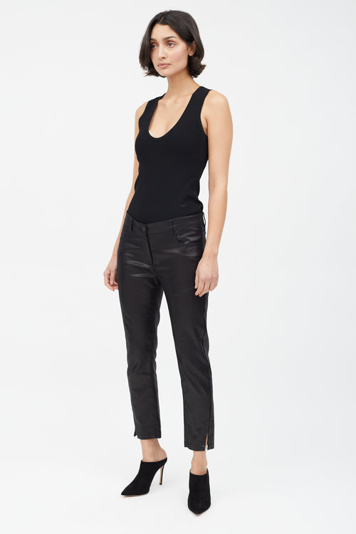 Ann Demeulemeester Black Metallic Slim Leg Pant