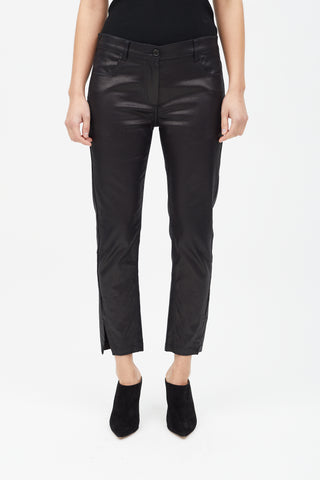 Ann Demeulemeester Black Metallic Slim Leg Pant