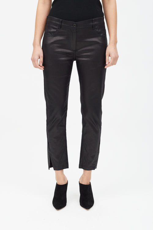 Ann Demeulemeester Black Metallic Slim Leg Pant