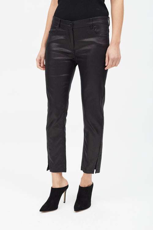 Ann Demeulemeester Black Metallic Slim Leg Pant