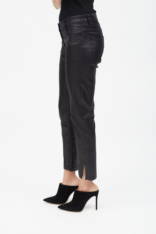 Ann Demeulemeester Black Metallic Slim Leg Pant