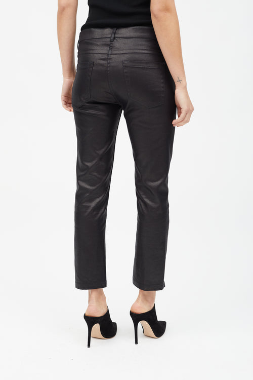 Ann Demeulemeester Black Metallic Slim Leg Pant