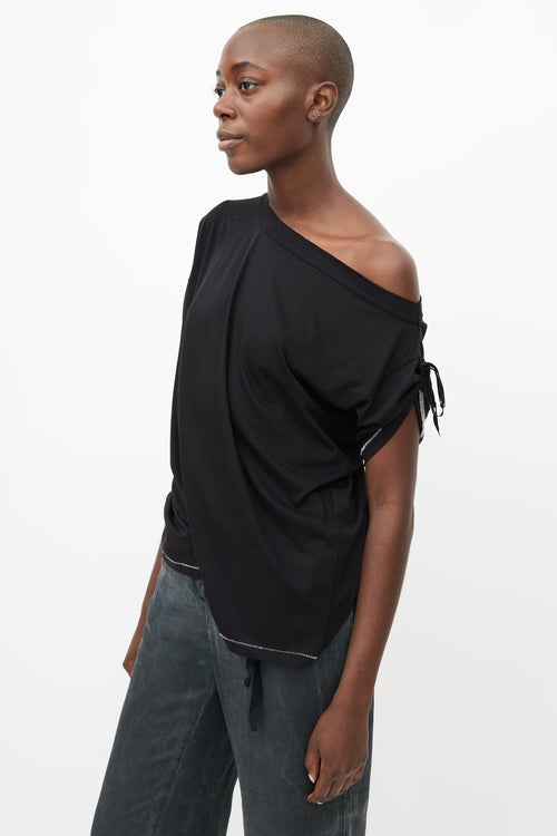 Ann Demeulemeester Black Tie Asymmetrical Top