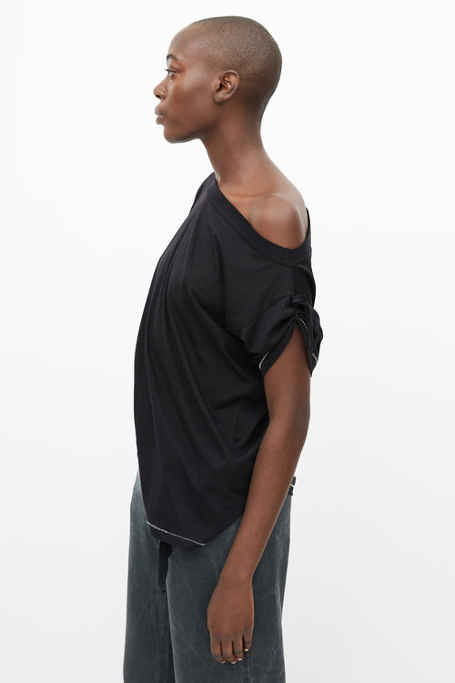 Ann Demeulemeester Black Tie Asymmetrical Top