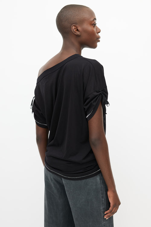 Ann Demeulemeester Black Tie Asymmetrical Top