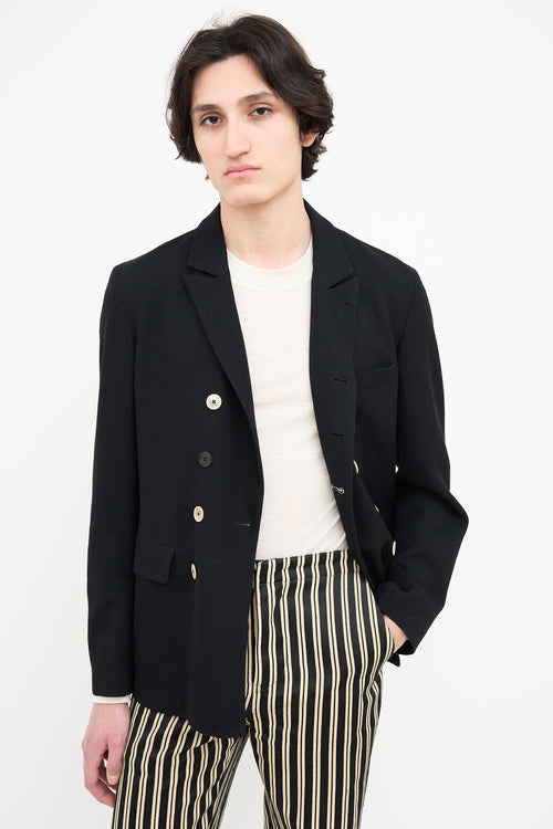 Ann Demeulemeester Black Wool Double Breasted Blazer