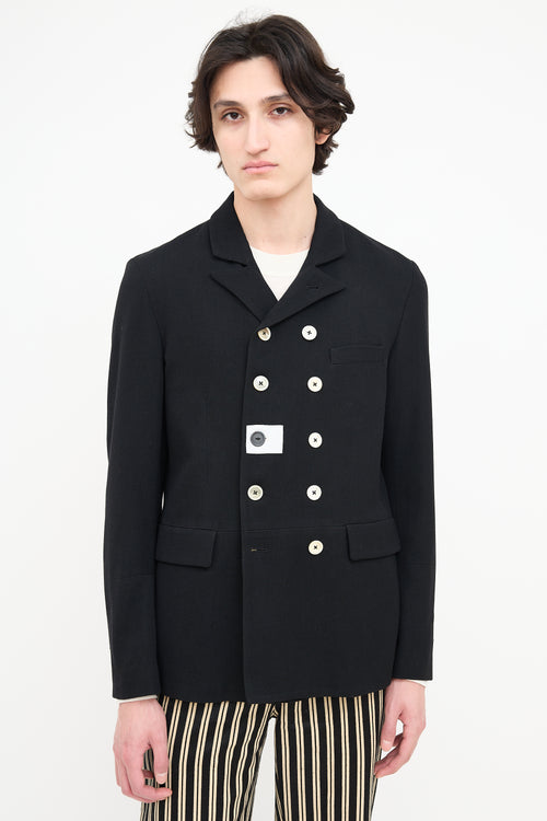 Ann Demeulemeester Black Wool Double Breasted Blazer