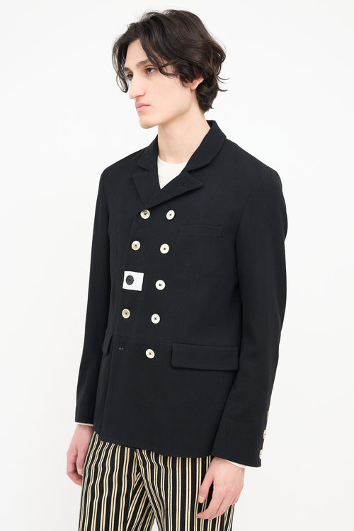 Ann Demeulemeester Black Wool Double Breasted Blazer