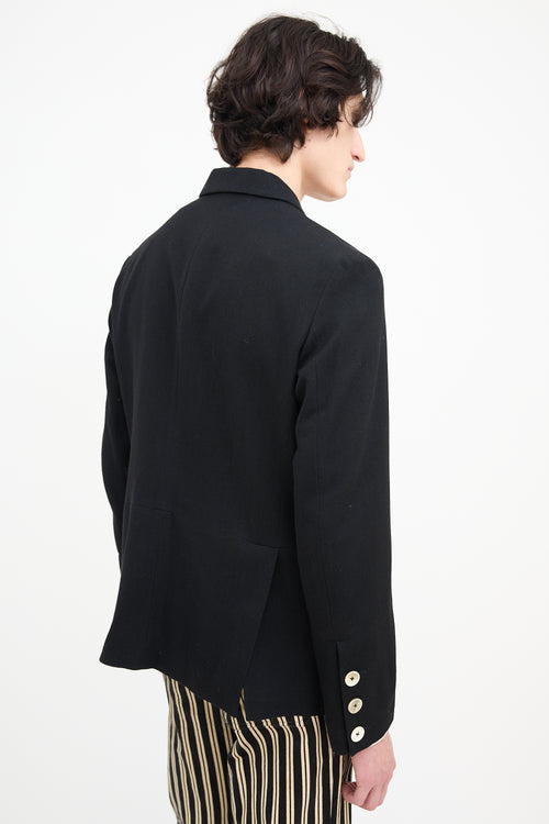 Ann Demeulemeester Black Wool Double Breasted Blazer