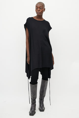 Ann Demeulemeester Black Wrap Tunic Dress