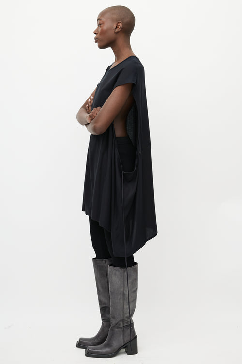 Ann Demeulemeester Black Wrap Tunic Dress