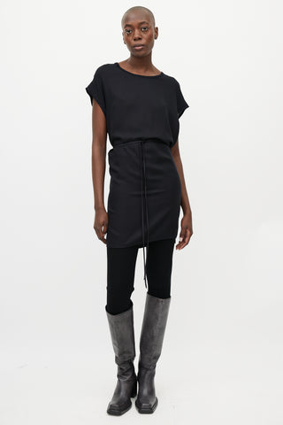 Ann Demeulemeester Black Wrap Tunic Dress