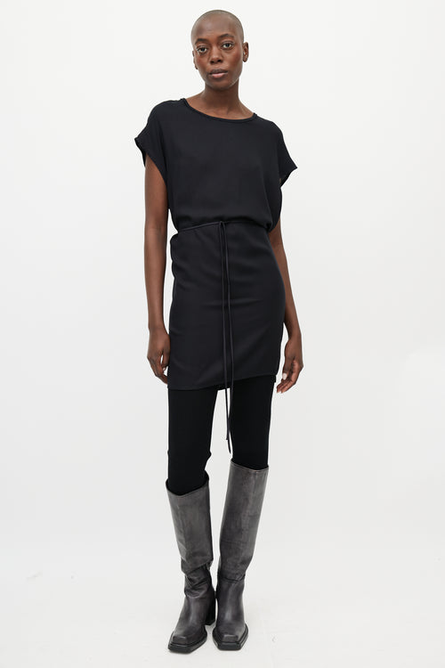 Ann Demeulemeester Black Wrap Tunic Dress