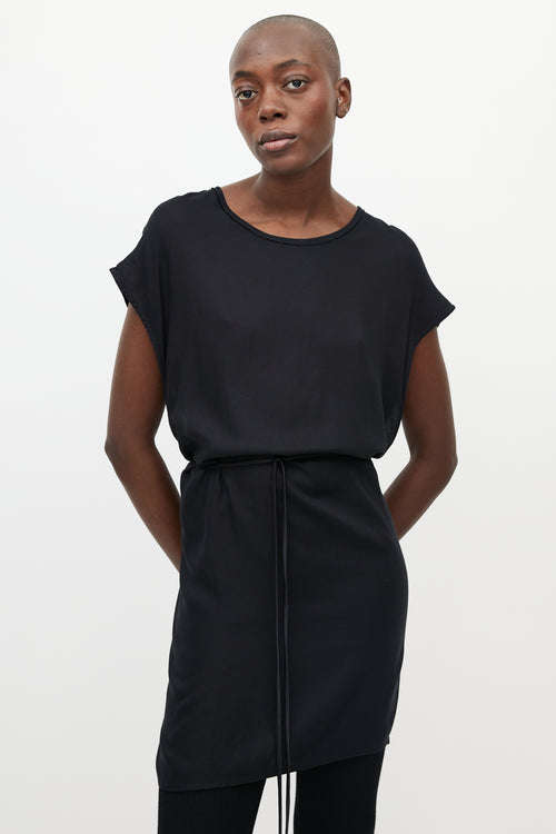 Ann Demeulemeester Black Wrap Tunic Dress