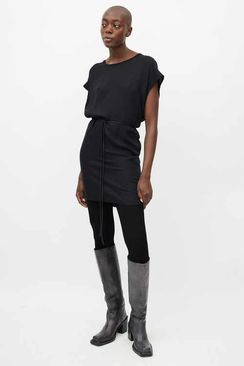 Ann Demeulemeester Black Wrap Tunic Dress