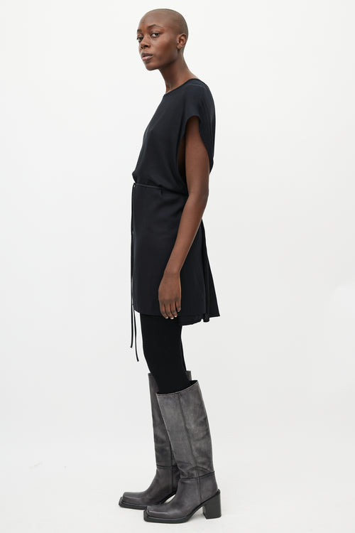 Ann Demeulemeester Black Wrap Tunic Dress