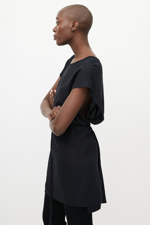 Ann Demeulemeester Black Wrap Tunic Dress