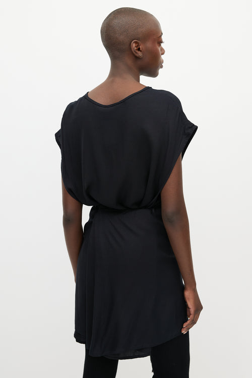 Ann Demeulemeester Black Wrap Tunic Dress